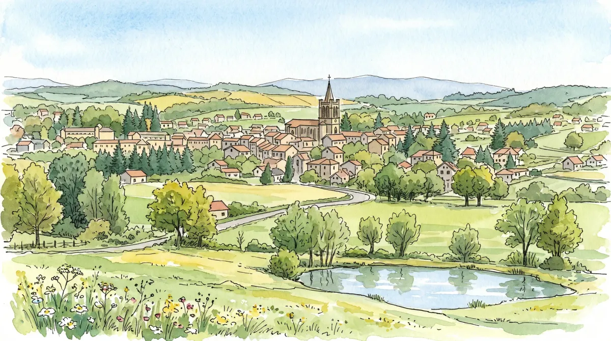 Watercolor of Cunlhat